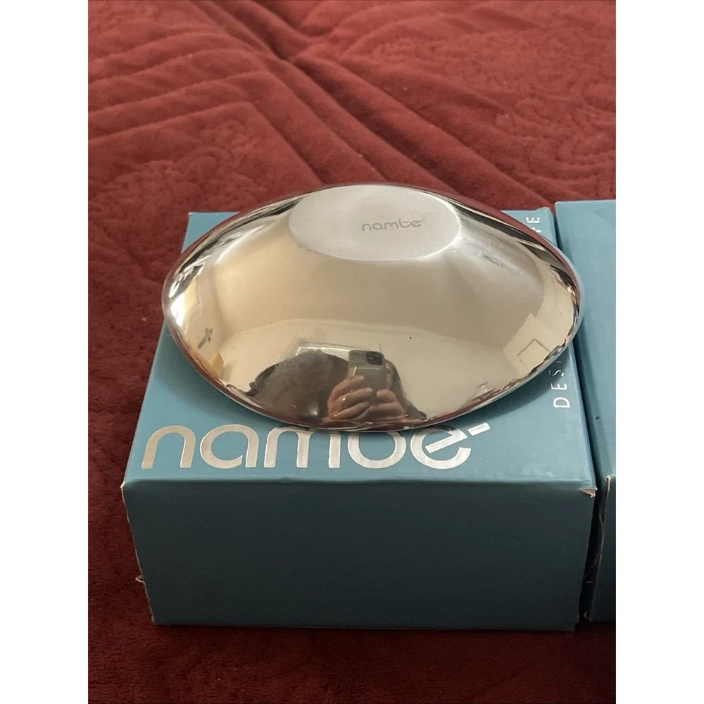 2- Nambe Tri Corner & Butterfly Small Bowls Silver Alloy Metal MT0809 & MT0808